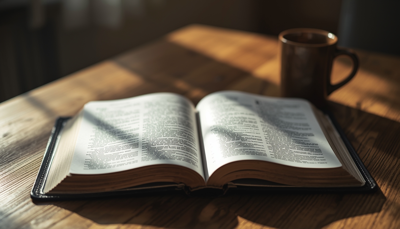 Open Bible in morning light - the Parable of the Talents speaks to how we handle what we've been entrusted with